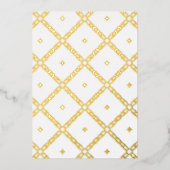 ゴージャスな金ゴールドフォイル格子ワークホリデーカード 箔シーズンカード (正面)