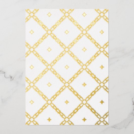 ゴージャスな金ゴールドフォイル格子ワークホリデーカード 箔シーズンカード (正面)