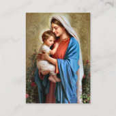 ゴージャスな金ゴールドフレームカトリック妊娠祈りの言葉カード プレイスカード (裏面)