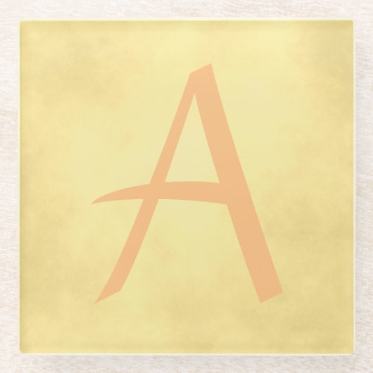 ゴージャスな金ゴールドモノグラム ガラスコースター (正面)