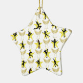 ゴージャスな金ゴールド姿スケートで滑るクリスマスデザイン セラミックオーナメント (左)