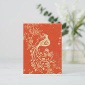 ゴージャスな金ゴールド素晴らしバガーリーーレトロフローラ ポストカード (スタンド正面)