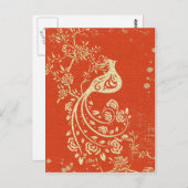 ゴージャスな金ゴールド素晴らしバガーリーーレトロフローラ ポストカード (正面/裏面)