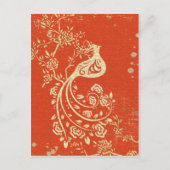 ゴージャスな金ゴールド素晴らしバガーリーーレトロフローラ ポストカード (正面)