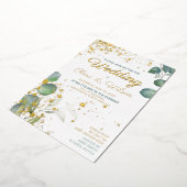 ゴージャスな金ゴールド結婚ズ 箔招待状 (回転した状態)