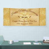 ゴージャスな金ゴールド結婚50周年記念バナー 横断幕 (トレードショー)