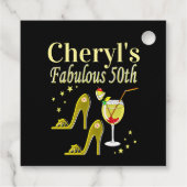 ゴージャスな金ゴールド50番目の誕生日デザイン フェイバータグ (裏面)
