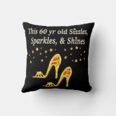 ゴージャスな金ゴールド60番目の誕生日 クッション (裏面)