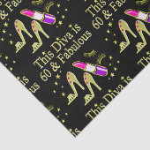 ゴージャスな金ゴールド60誕生日ハイヒールデザイン 薄葉紙 (詳細)