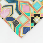 ゴージャスな金箔モロッカンタイルパターン in フリースブランケット (角)