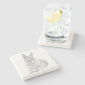 ゴージャスな鉛筆ドイツの羊飼い大理石コースター ストーンコースター (横)