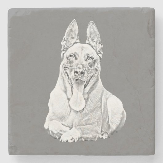 ゴージャスな鉛筆ベルギーマリーノイスマーブルコースター ストーンコースター (正面)