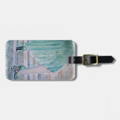 ゴージャスな階段ポーズラゲッパーソナライズされたジタグ ラゲッジタグ (正面横)