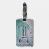 ゴージャスな階段ポーズラゲッパーソナライズされたジタグ ラゲッジタグ (裏面縦)