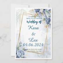 ゴージャスな青い花と金ゴールドアクセント