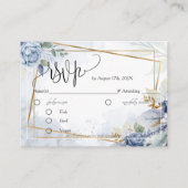 ゴージャスな青い花RSVPカードのエンクロージャカード エンクロージャーカード (正面)