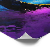 ゴージャスな青と紫の神秘的な森 ポスター (角)