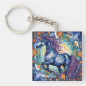 ゴージャスな青のユニコーン キーホルダー (正面)