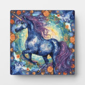 ゴージャスな青のユニコーン フォトプラーク (正面)