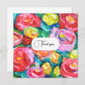 ゴージャスな鮮やか抽象芸術バラの花芸術的 サンキューカード (正面/裏面)