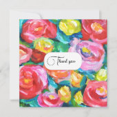 ゴージャスな鮮やか抽象芸術バラの花芸術的 サンキューカード (正面)