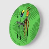 ゴージャスな鳥の結婚記念日 ラージ壁時計 (傾斜)