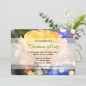 ゴージャスな黄色いバラの花クリスマスパーティー 招待状 (スタンド正面)