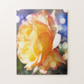 ゴージャスな黄色いバラの花。花の写真。 ジグソーパズル (縦)