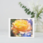 ゴージャスな黄色いバラの花。花の写真。 ポストカード (スタンド正面)