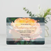 ゴージャスな黄色いバラの花Thnksgivingパーティー 招待状 (スタンド正面)