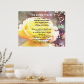 ゴージャスな黄色いバラ花主の祈りの言葉 ポスター (キッチン)