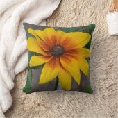 ゴージャスな黄色い花枕 クッション (ブランケット)