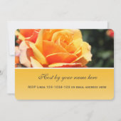 ゴージャスな黄色のバラの花バレンタインデーパーティー 招待状 (裏面)