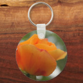 ゴージャスな黄色のバラの花写真。 キーホルダー (正面)