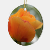 ゴージャスな黄色のバラの花写真。 セラミックオーナメント (左)