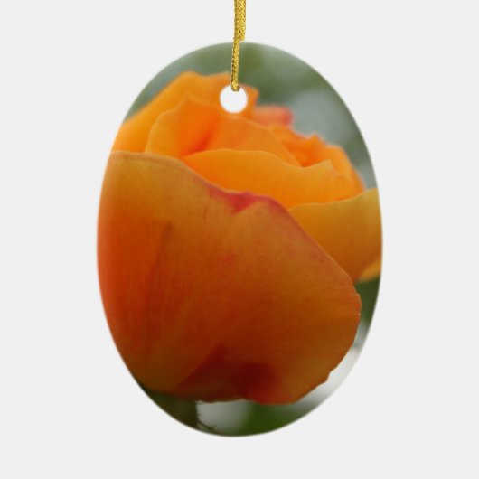 ゴージャスな黄色のバラの花写真。 セラミックオーナメント (正面)