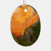 ゴージャスな黄色のバラの花写真。 セラミックオーナメント (裏面)