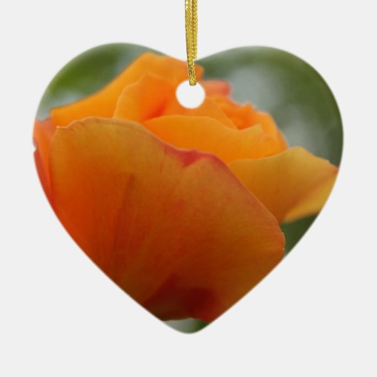 ゴージャスな黄色のバラの花写真。 セラミックオーナメント (正面)