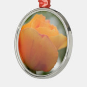 ゴージャスな黄色のバラの花写真。 メタルオーナメント (左)