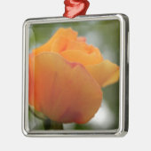 ゴージャスな黄色のバラの花写真。 メタルオーナメント (左)