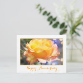 ゴージャスな黄薔薇の花記念日 ポストカード (スタンド正面)