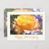 ゴージャスな黄薔薇の花記念日 ポストカード (正面/裏面)