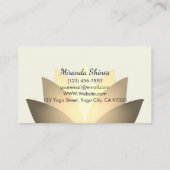 ゴージャスな黄金の蓮の花 名刺 (裏面)