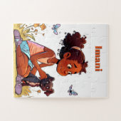 ゴージャスな黒い女の子と彼女の毛皮のパズル ジグソーパズル (横)