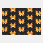 ゴージャスな黒い縁どチャラックス蝶 ラッピングペーパーシート (正面2)