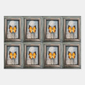 ゴージャスな黒い縁どチャラックス蝶 ラッピングペーパーシート (正面)