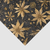 ゴージャスな黒い金ゴールド雪のクリスマス 薄葉紙 (詳細)