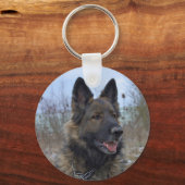 ゴージャスな黒い鞍を持ったドイツの羊飼い キーホルダー (正面)