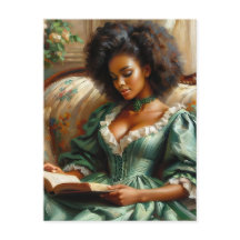 ゴージャスな黒人女性読A本の屋内