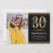 ゴージャスな30歳の誕生日写真招待状 招待状 (正面)
